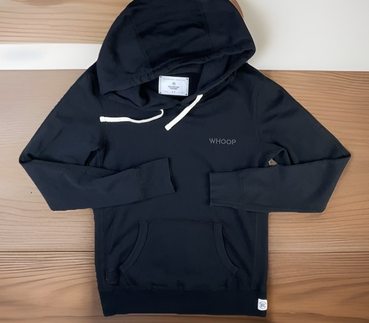 Reigning Champ Hoodie Mens Sz S Midweight Terry Slim Fit WHOOP Logo Black