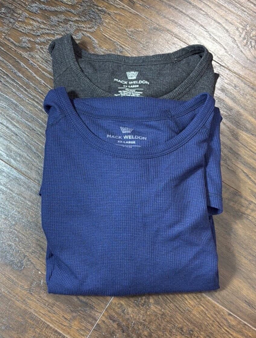 Mack Weldon (2) Warmknit Thermal Shirt Long Sleeve Crew XXL Mens Brown Wool