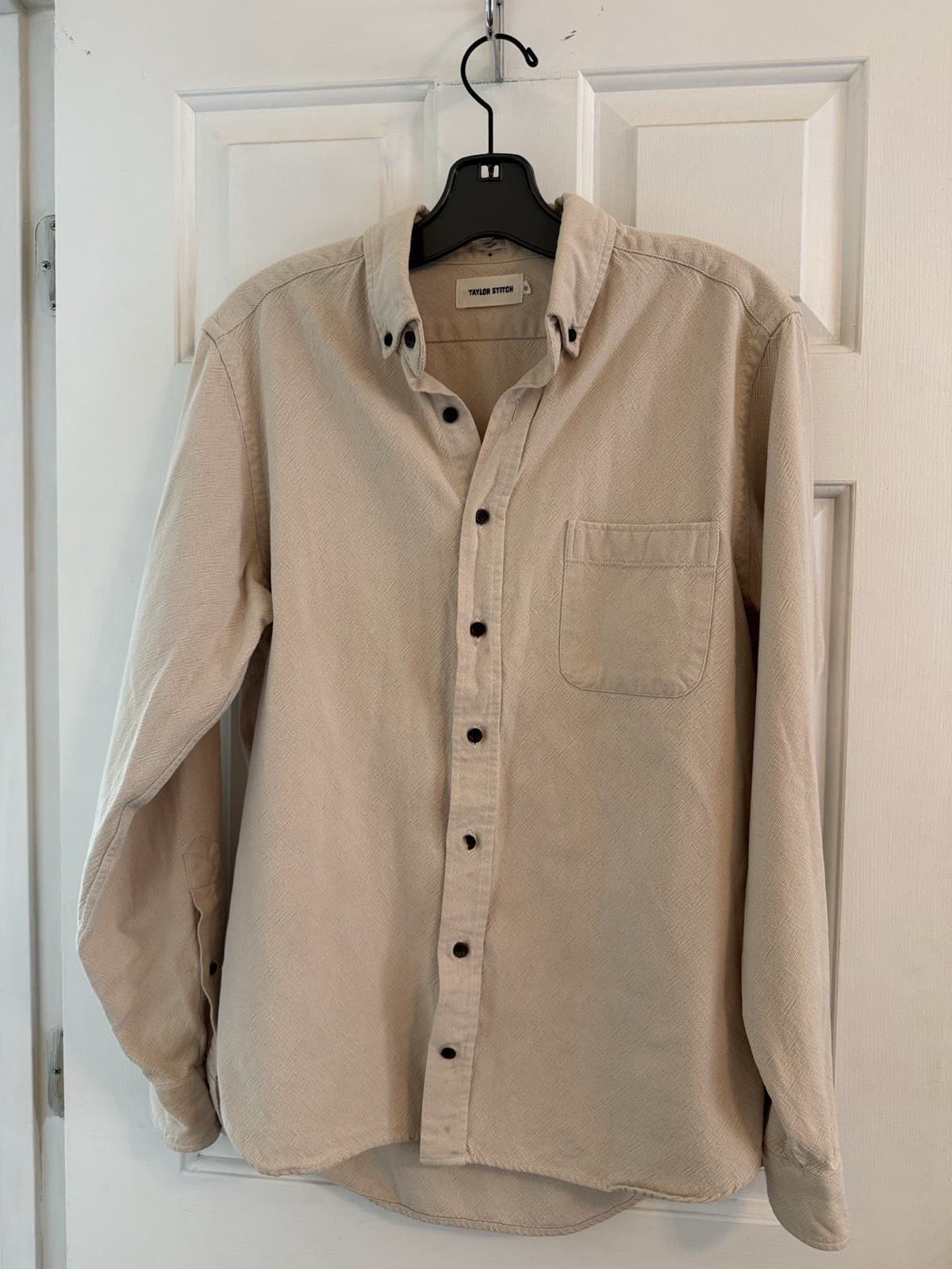 Men’s Taylor Stitch The Jack Beige/Tan Button-Down Shirt, size 42, Large