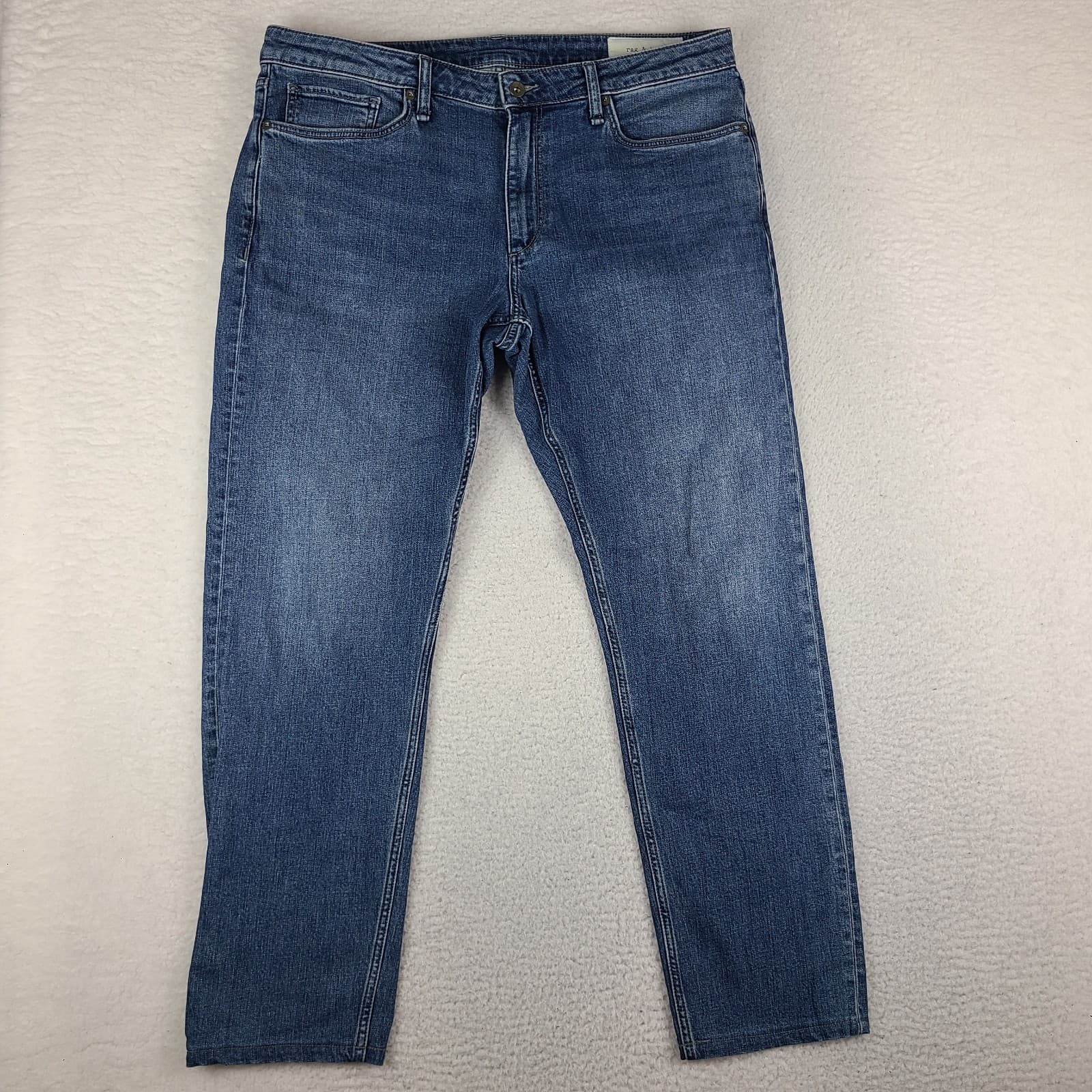 Rag & Bone Jeans Mens 36x30 Blue RB 3 Athletic Fit Medium Wash Denim HEMMED