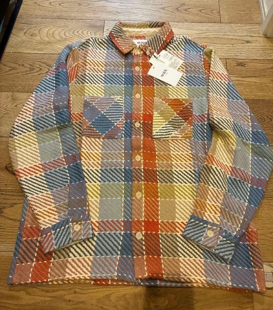 WAX LONDON XL Check Shirt Orange/Blue - WHITING OVERSHIRT