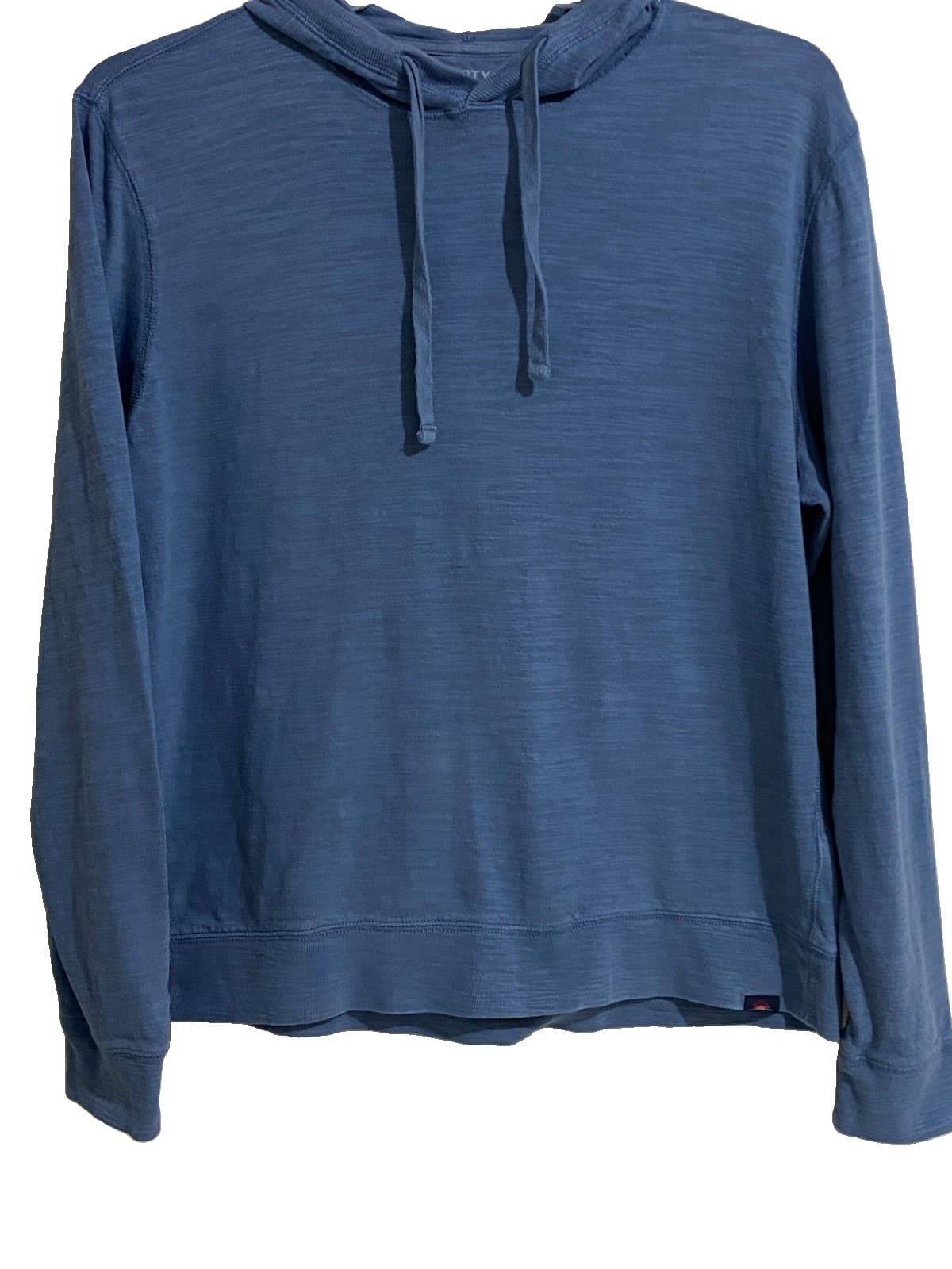 Faherty Pullover Mens Size L Blue Sunwashed Slub Hoodie Organic Cotton