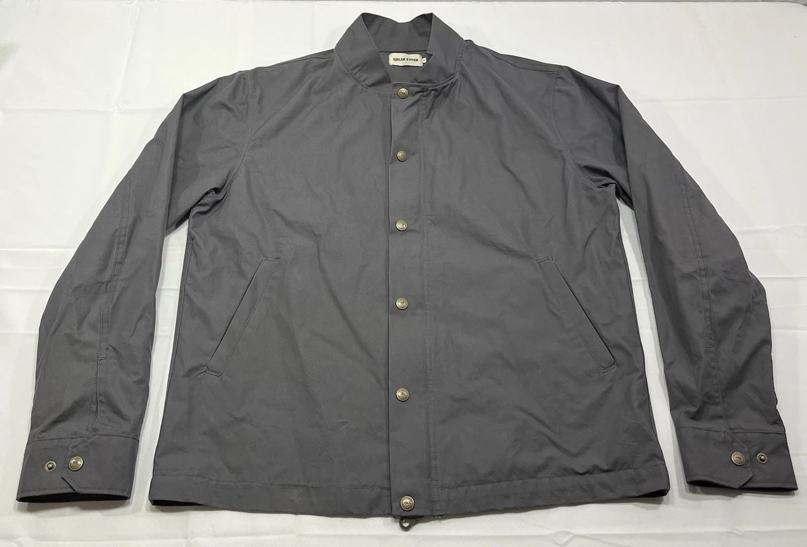 Taylor Stitch Jacket Mens 44 Gray Cotton Nylon Canvas Bomber Halley Stevensons