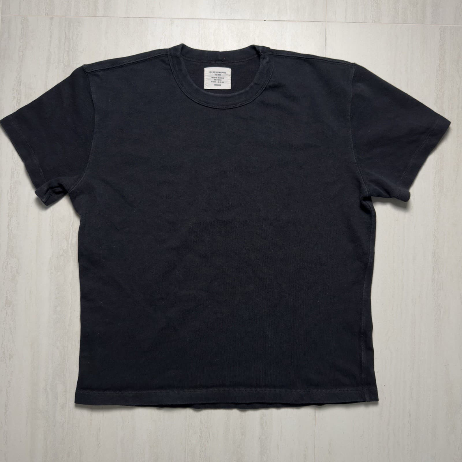 Buck Mason Men's Field-Spec Cotton Heavy Tee Black Dark Wash Size Medium L