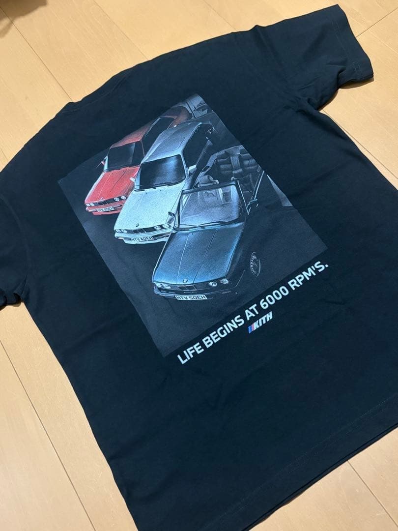 KITH BMW Collab T-Shirt Black S Classic Car Graphic Pocket Logo