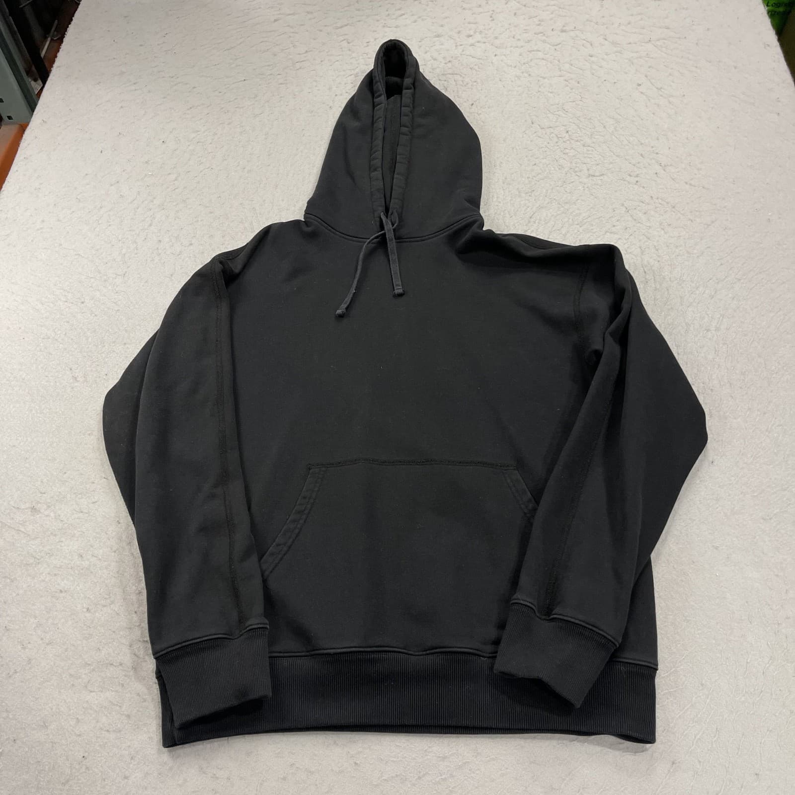 Reigning Champ Hoodie Mens Small Black Midweight Terry Sweatshirt Pullover Blank