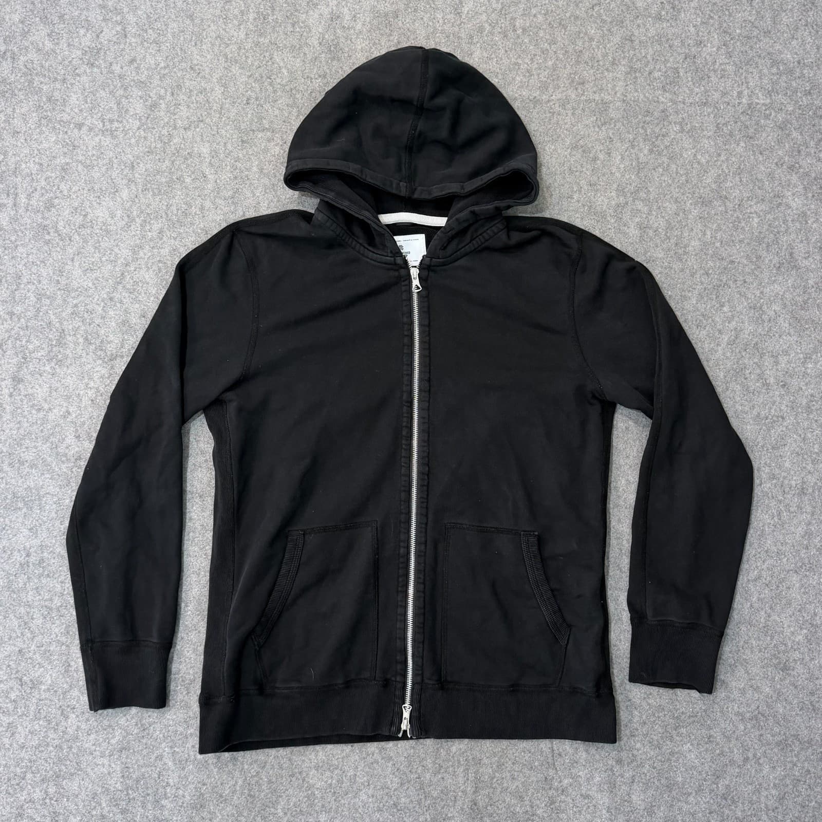 Reigning Champ Black Midweight Terry Full Zip Hoodie  Jacket Men's Size Large