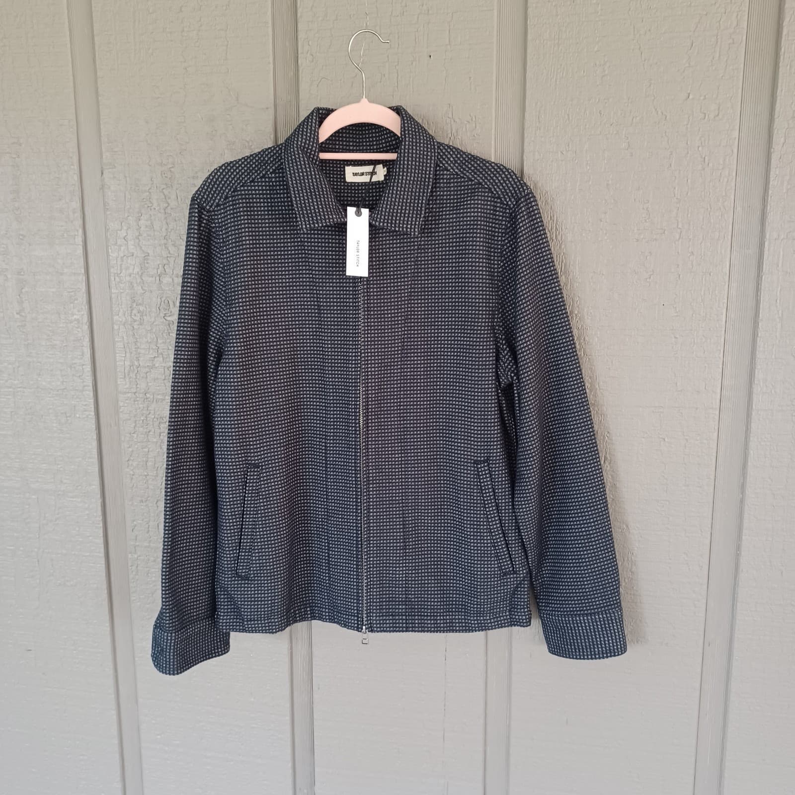 Taylor Stitch The Cavern Jacket Size 38 S Men Organic Cotton Zip In Navy Dobby