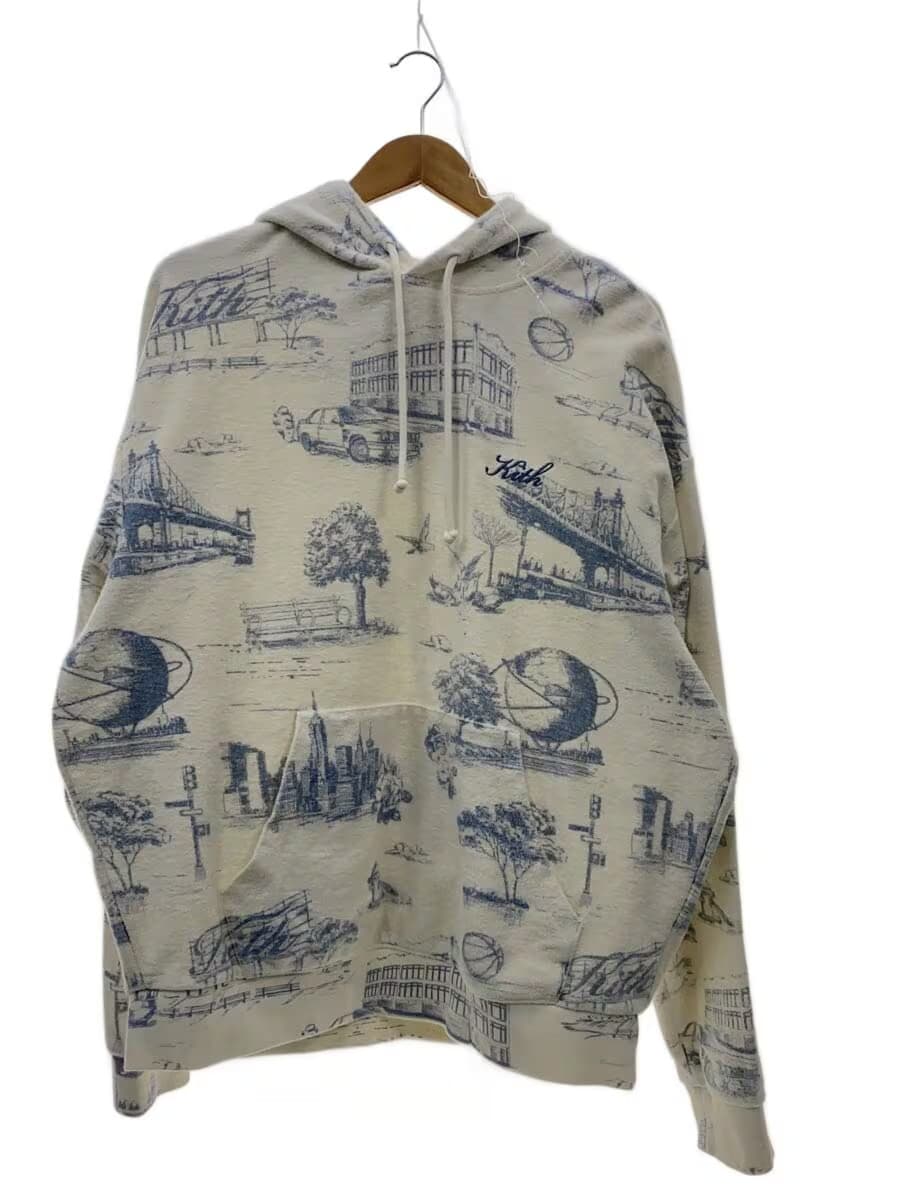 KITH Hoodie M Cotton WHT All-over print khm03390
