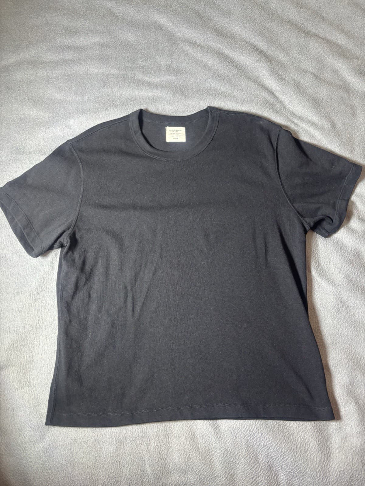 Buck Mason Shirt Mens XL Black Solid Field-Spec Cotton Heavy Crewneck Tee