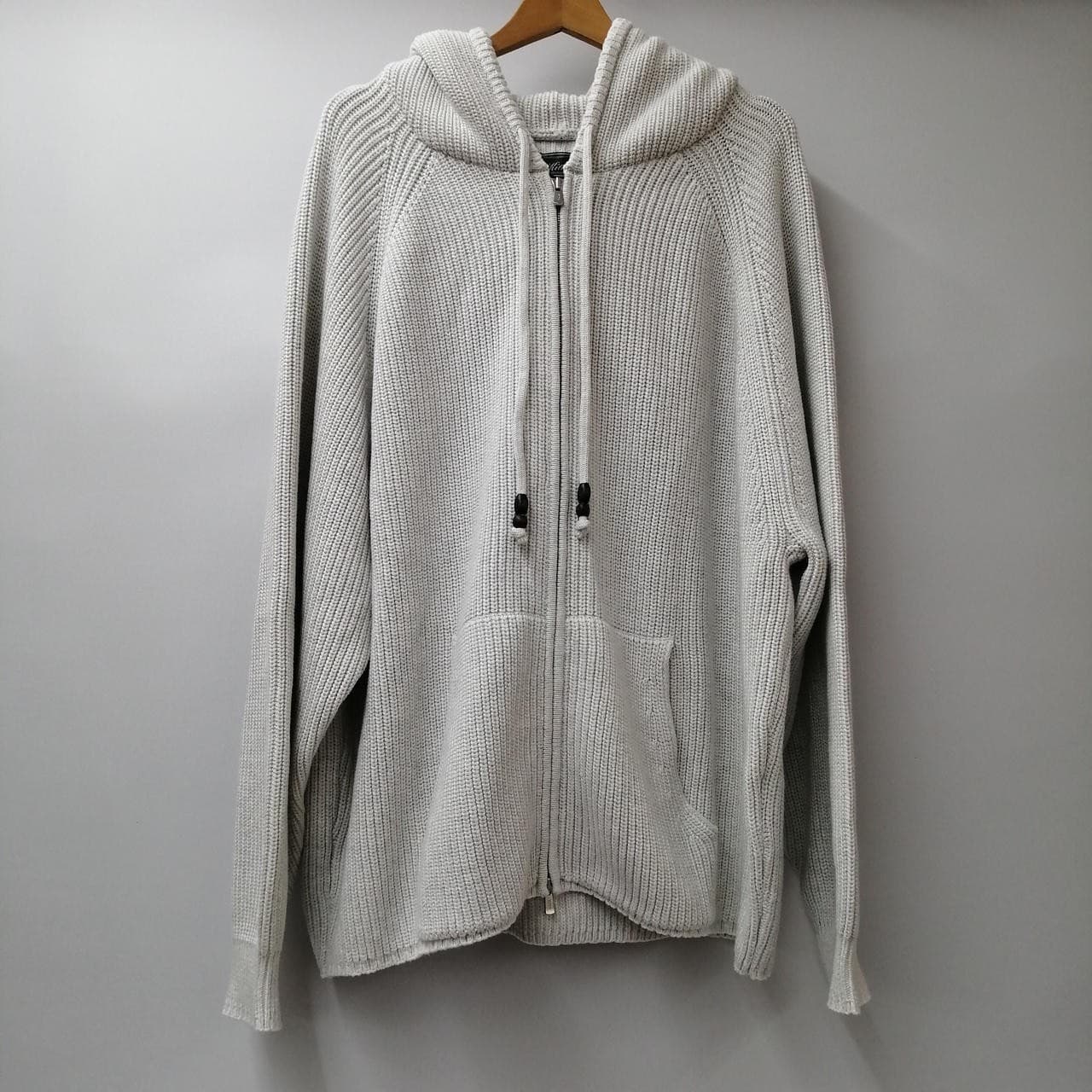 KITH KHM033252 XXL Full Zip Knit Hoodie Gray 68cm tall, 142cm chest