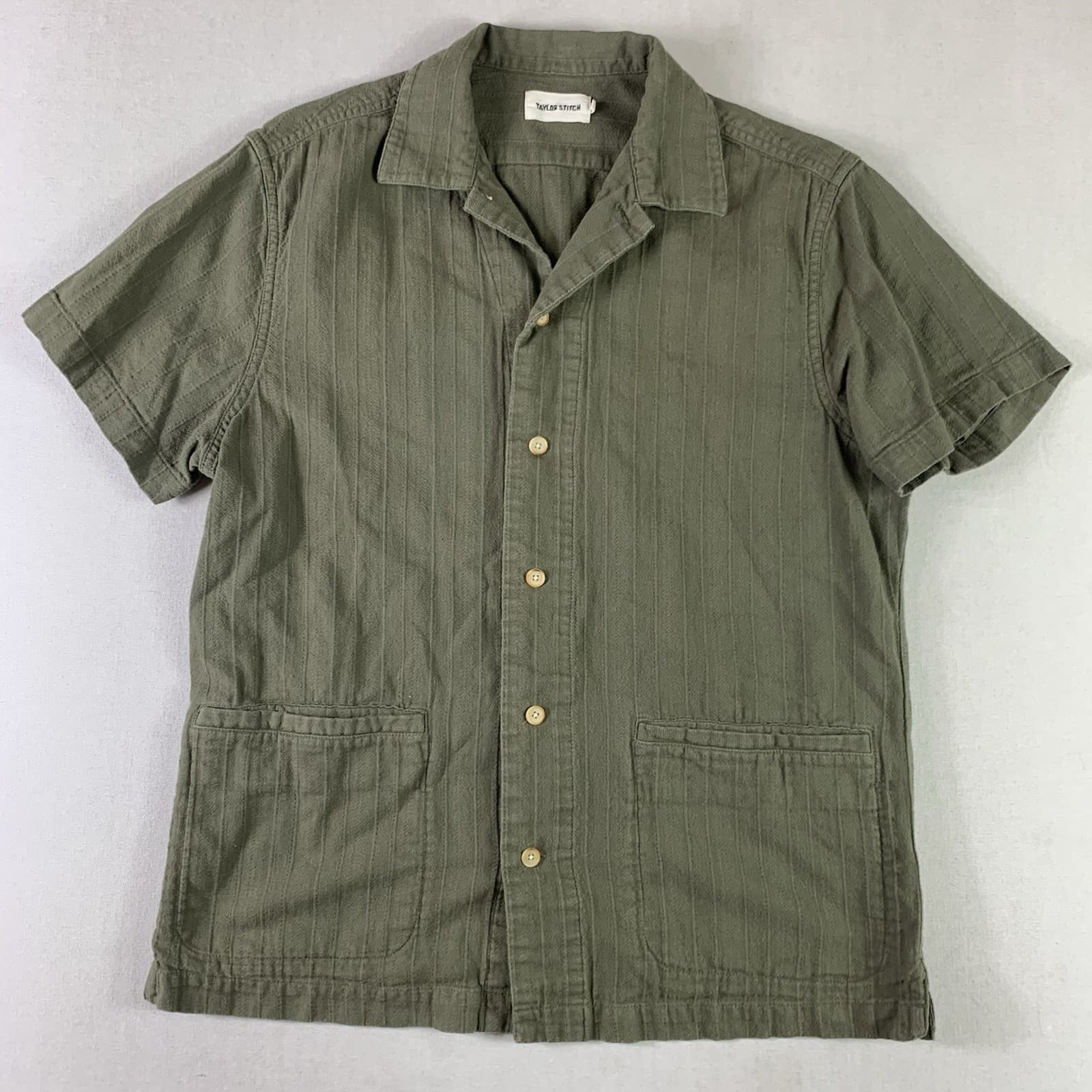Taylor Stitch Short Sleeve button up shirt Mens Small Green 2106HOJS