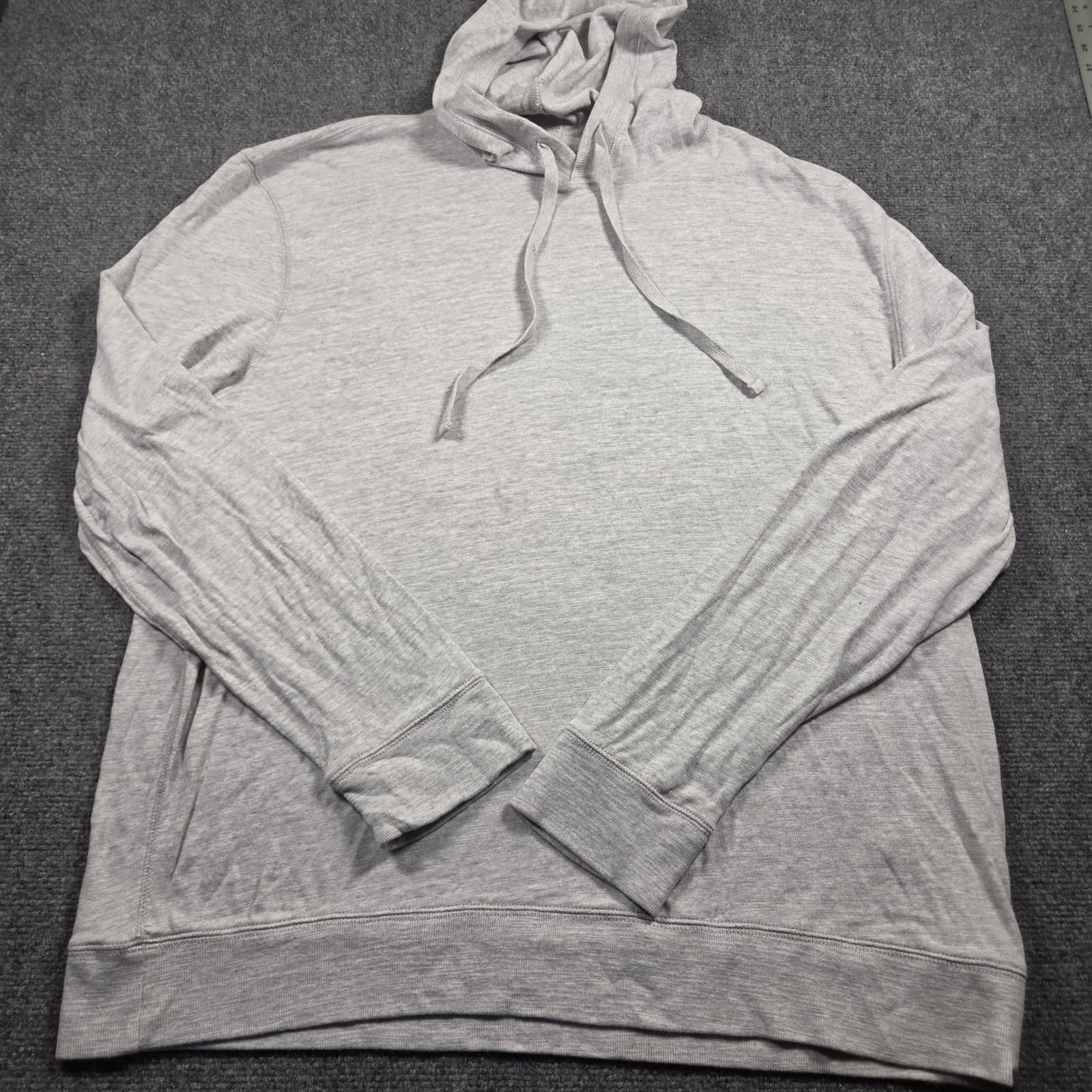 Faherty Sunwashed Slub Hoodie XXL Light Grey Heather Pullover Organic Cotton