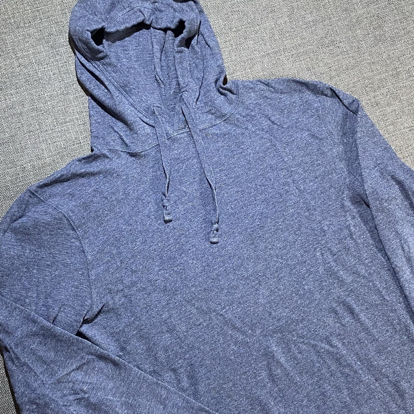 Faherty Hoodie Sunwashed Slub Men’s Medium Blue Lightweight Cotton Gym Casual