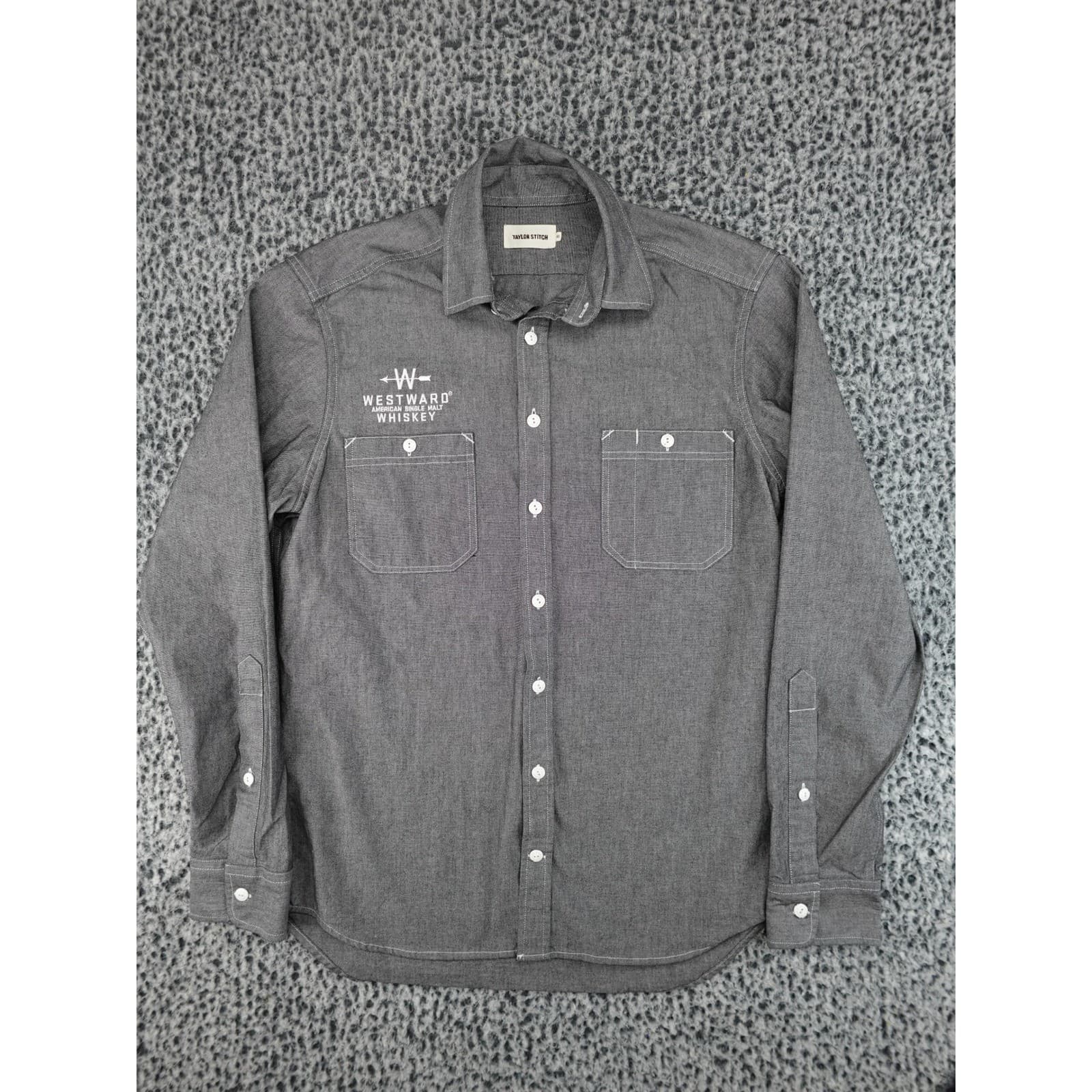 Taylor Stitch Button Down Mens 40 Grey Westward Whiskey Chambray Shirt