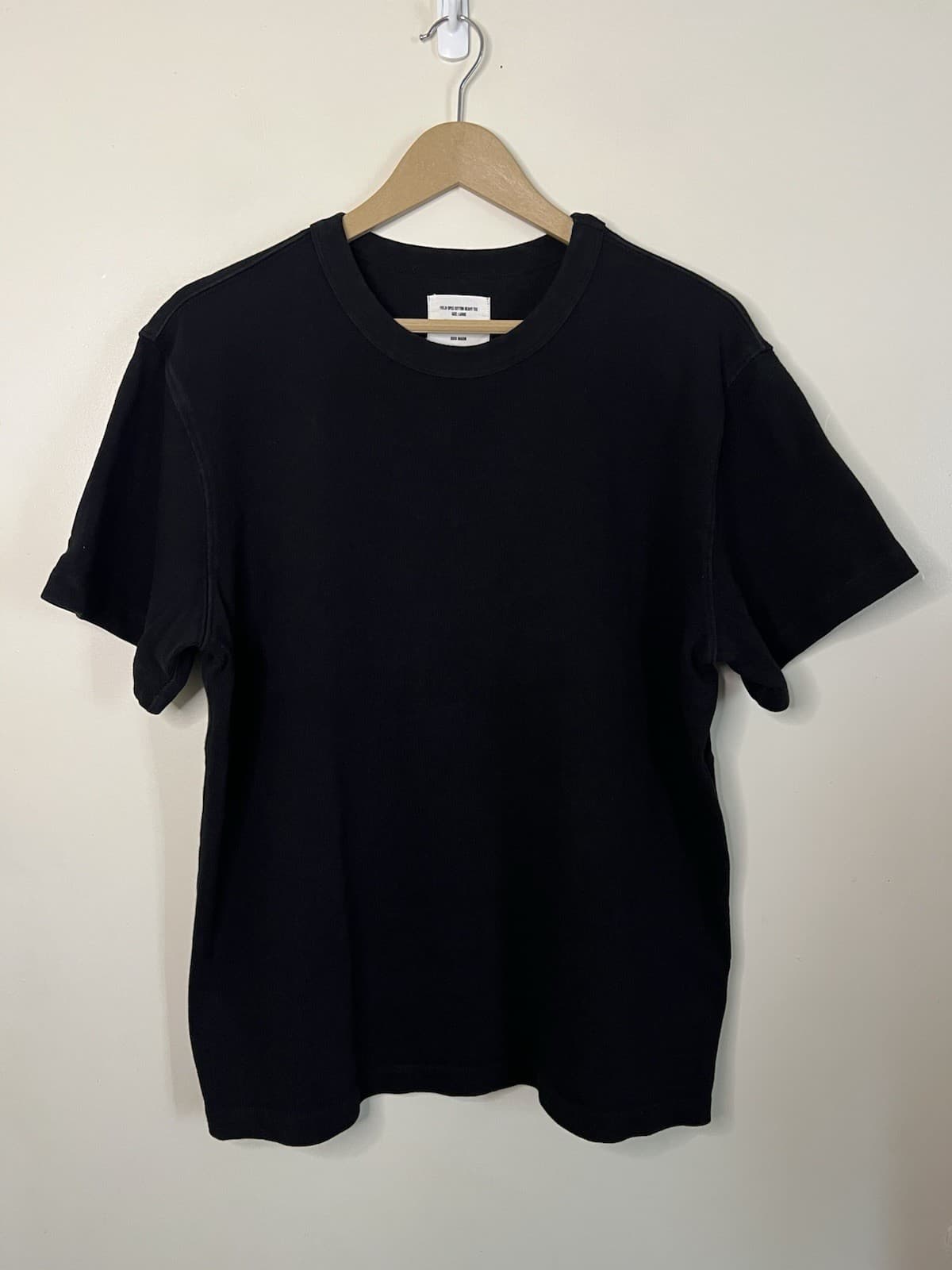 Buck Mason Field Spec Cotton Heavy Tee Black T Shirt Size L