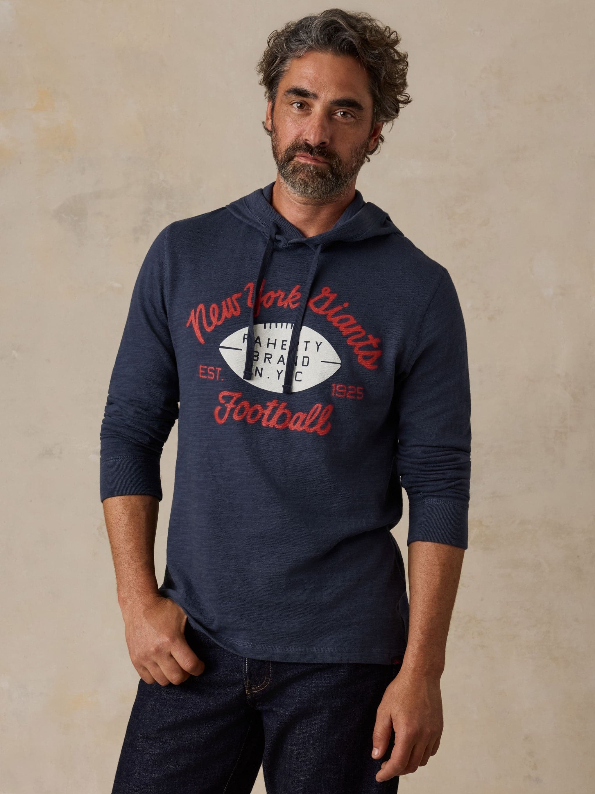 NY Giants Sunwashed Organic Hoodie - Blue Nights