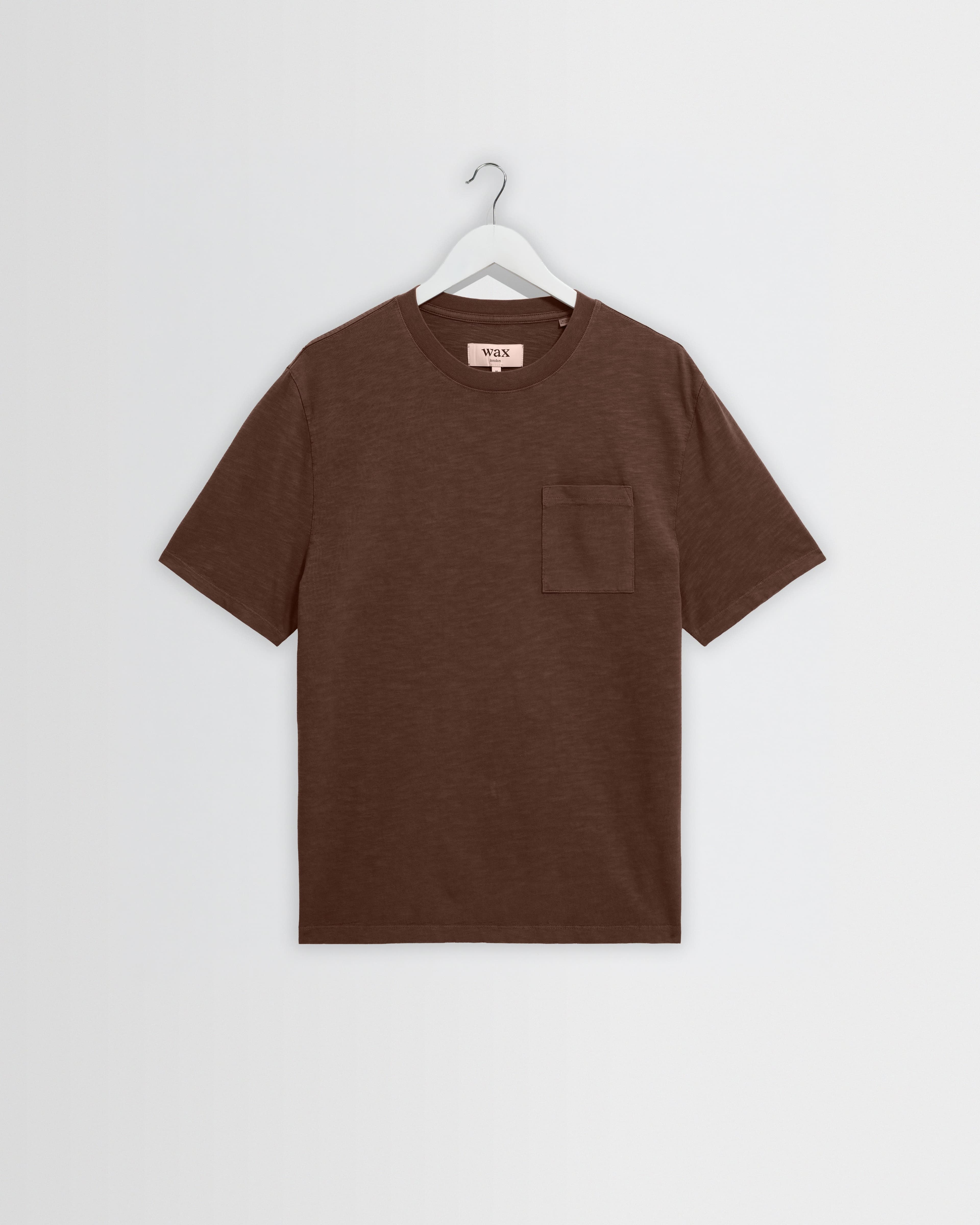 Dean - Brown Slub Cotton Pocket T-Shirt
