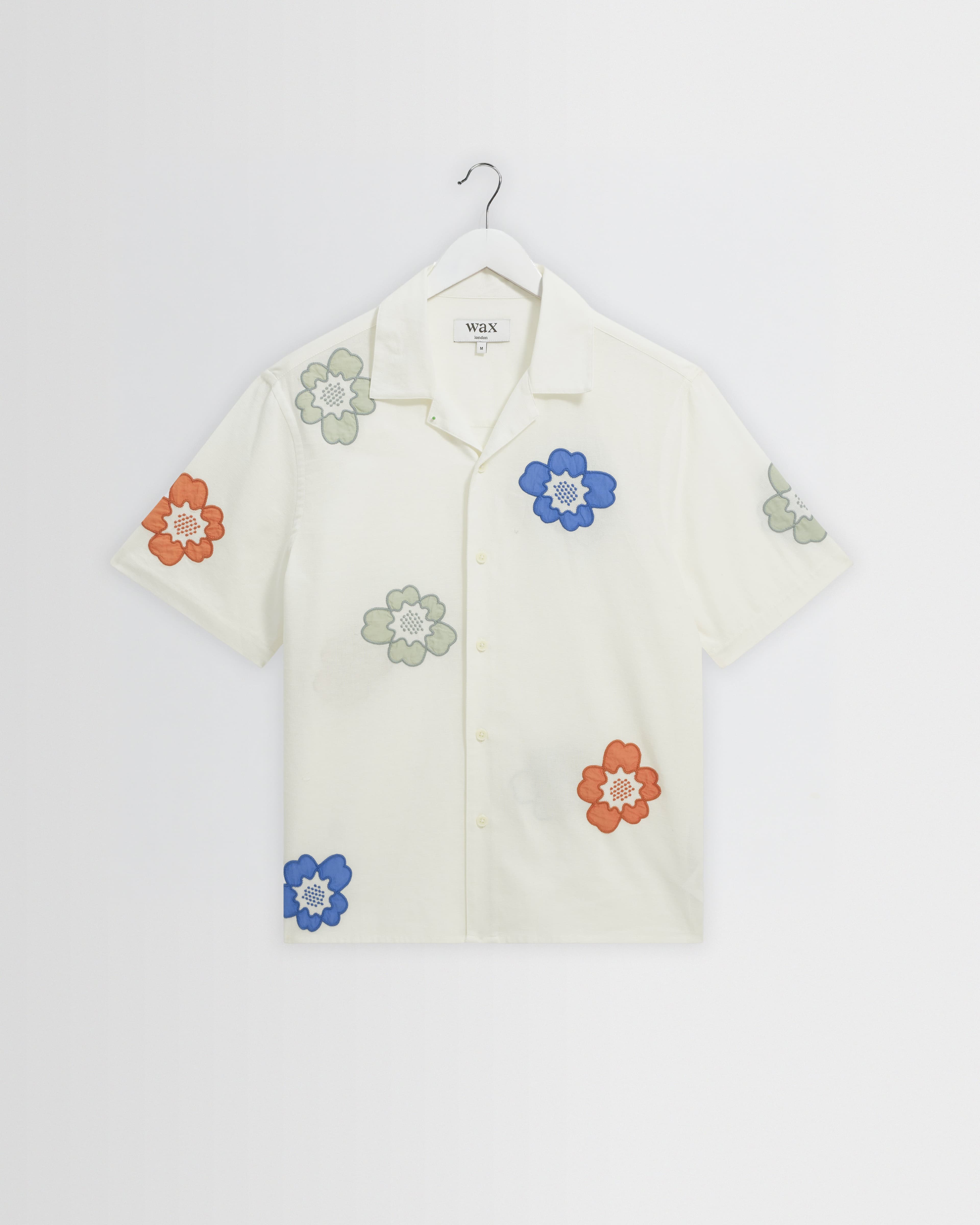 Didcot Short-Sleeve Shirt - Ecru and Multicolour Floral Appliqué