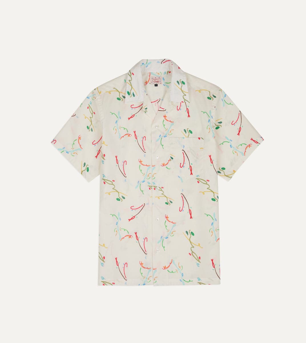 Mayumi Y. for Drake's Print Cotton Camp Collar Short Sleeve Shirt
