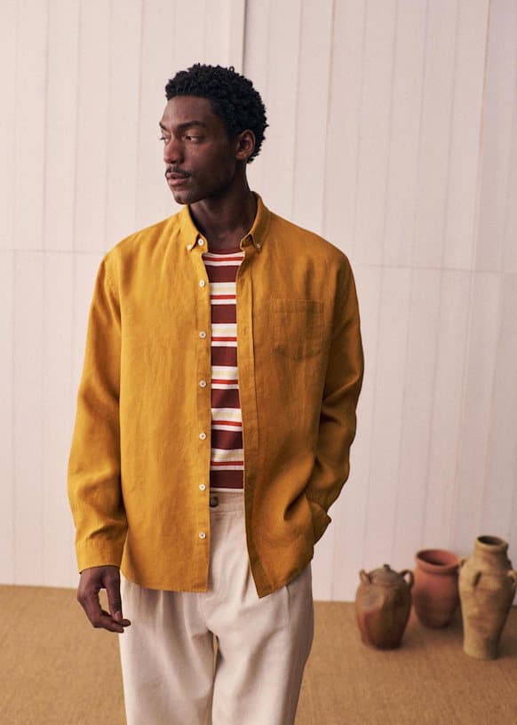 Linen Charlie Shirt - Ochre