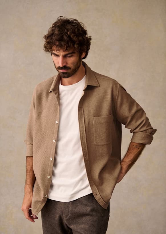 Lars Waffle Shirt — Beige
