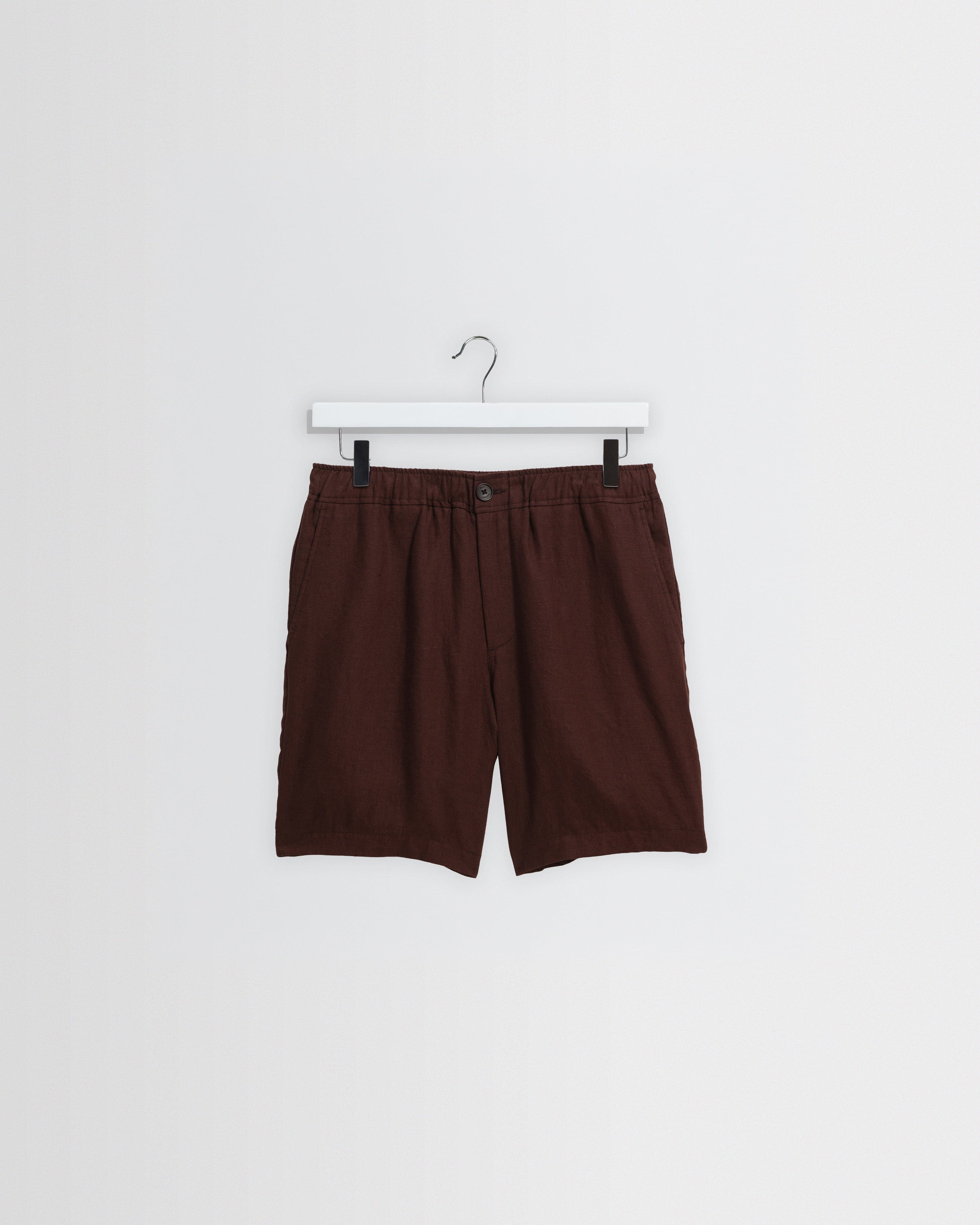 Kurt Brown Washed Linen Shorts