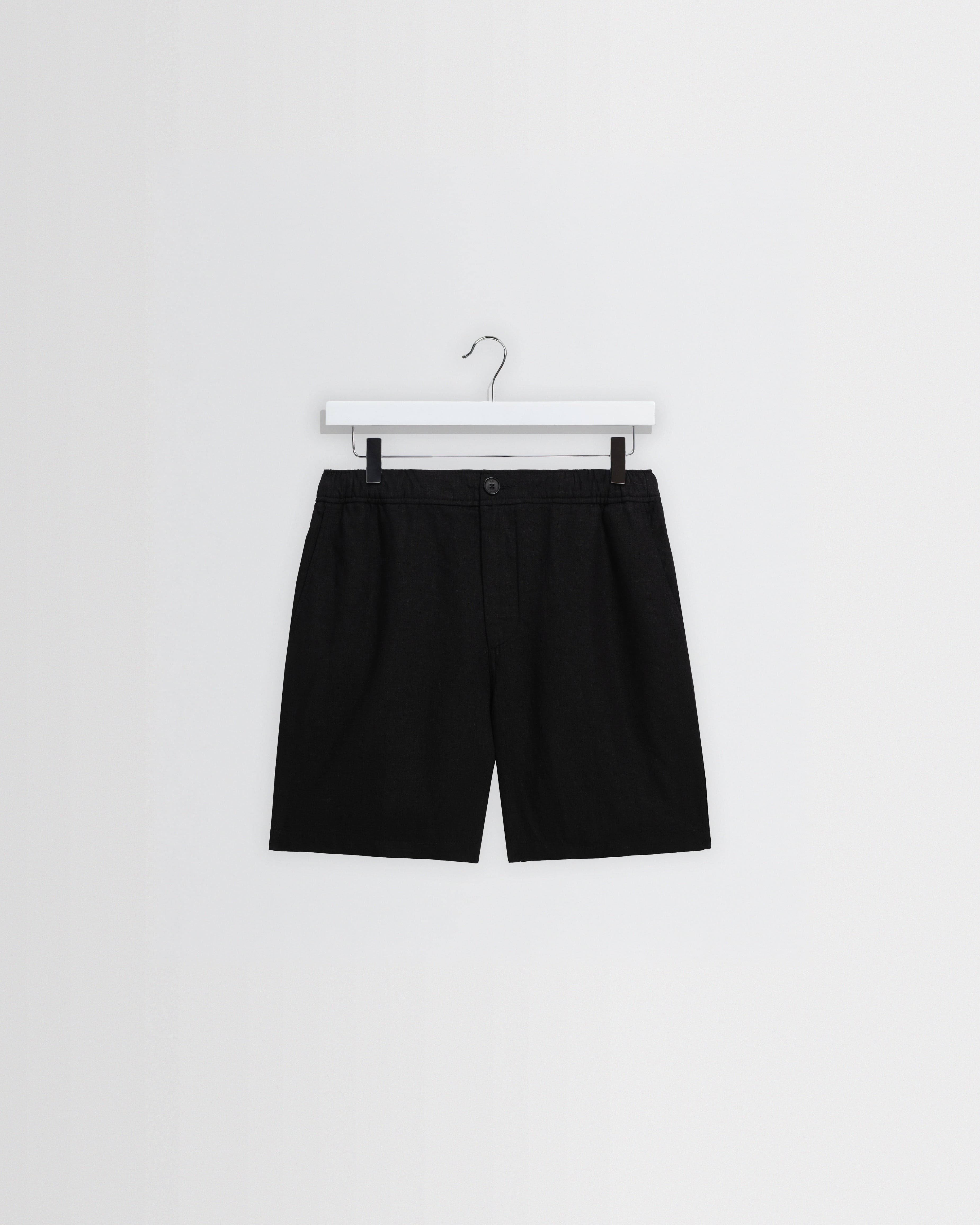 Kurt Black Washed Linen Shorts